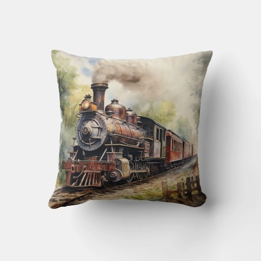 Scenic Landscape a Victorian Train クッション (裏面)