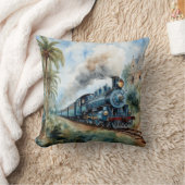 Scenic Landscape a Victorian Train クッション (ブランケット)