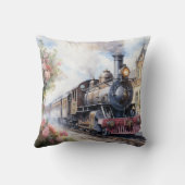 Scenic Landscape a Victorian Train クッション (裏面)
