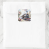Scenic Landscape a Victorian Train スクエアシール (バッグ)