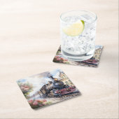 Scenic Landscape a Victorian Train スクエアペーパーコースター (インサイチュ)