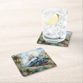 Scenic Landscape a Victorian Train スクエアペーパーコースター (インサイチュ)