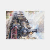 Scenic Landscape a Victorian Train フリースブランケット (正面(横))