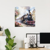 Scenic Landscape a Victorian Train ポスター (ホームオフィス)