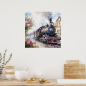 Scenic Landscape a Victorian Train ポスター (キッチン)