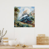 Scenic Landscape a Victorian Train ポスター (キッチン)