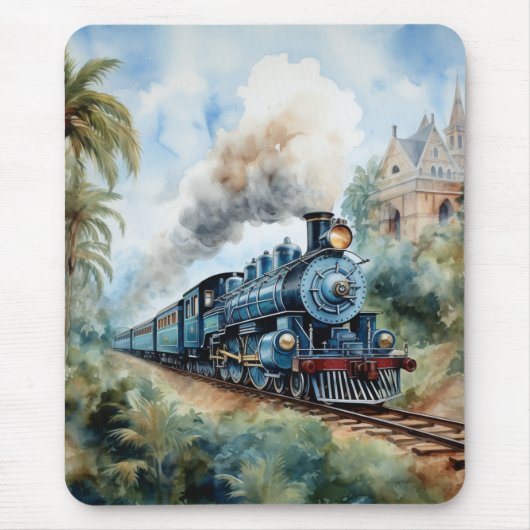 Scenic Landscape a Victorian Train マウスパッド (正面)