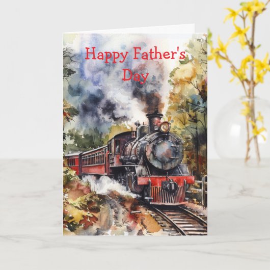 Scenic Landscape with Train カード (黄色い花)