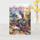 Scenic Landscape with Train カード (黄色い花)