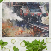 Scenic Landscape with Train キッチンタオル (折り畳み)