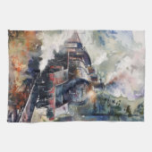 Scenic Landscape with Train キッチンタオル (横)