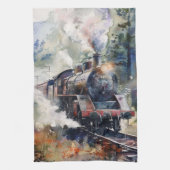 Scenic Landscape with Train キッチンタオル (縦)