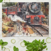 Scenic Landscape with Train キッチンタオル (折り畳み)