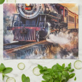 Scenic Landscape with Train キッチンタオル (折り畳み)