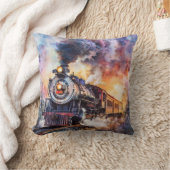 Scenic Landscape with Train クッション (ブランケット)