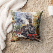 Scenic Landscape with Train クッション (ブランケット)