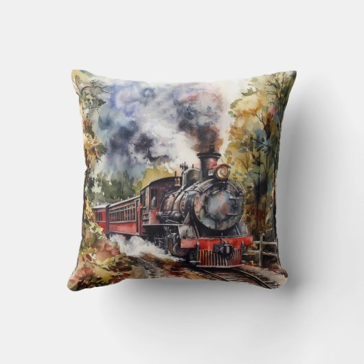 Scenic Landscape with Train クッション (裏面)