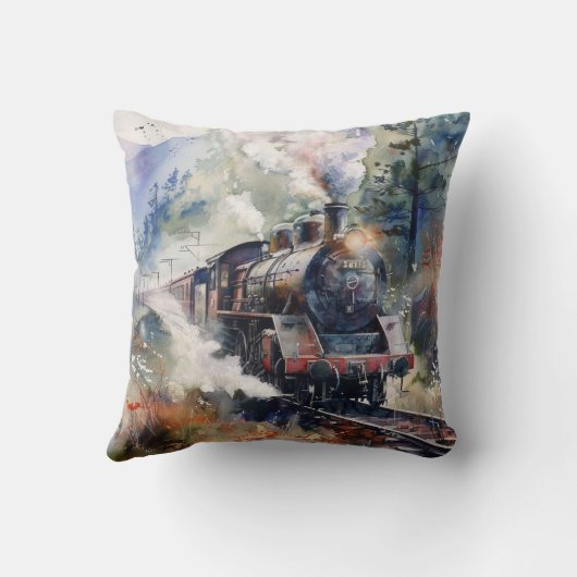 Scenic Landscape with Train クッション (裏面)