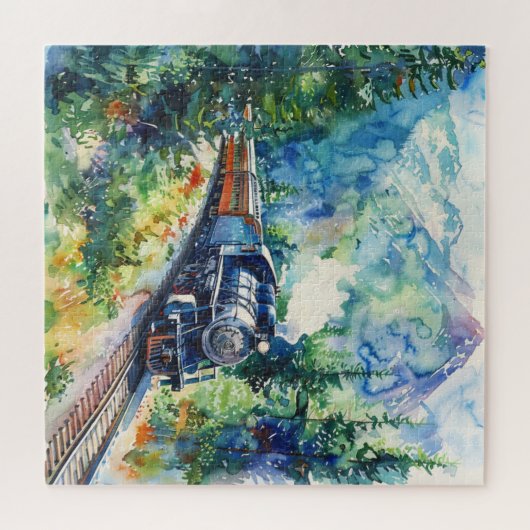 Scenic Landscape with Train ジグソーパズル (横)