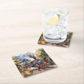 Scenic Landscape with Train スクエアペーパーコースター (インサイチュ)