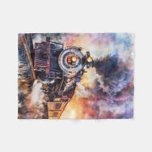 Scenic Landscape with Train フリースブランケット (正面(横))