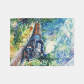 Scenic Landscape with Train フリースブランケット (正面(横))