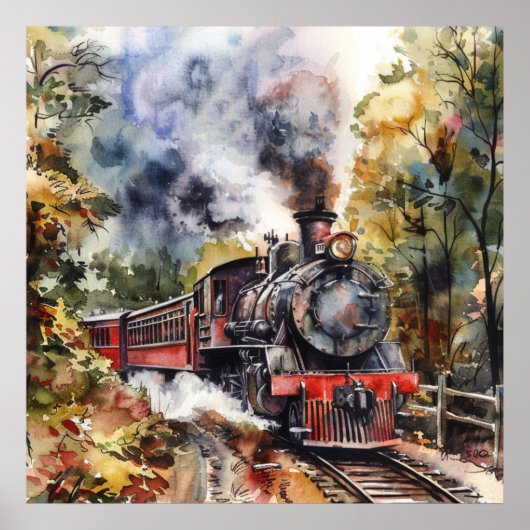 Scenic Landscape with Train ポスター (正面)