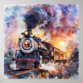 Scenic Landscape with Train ポスター (正面)