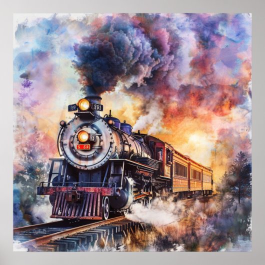 Scenic Landscape with Train ポスター (正面)