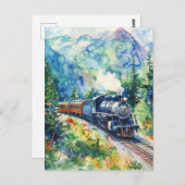 Scenic Landscape with Train ポストカード (正面/裏面)