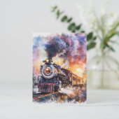 Scenic Landscape with Train ポストカード (スタンド正面)