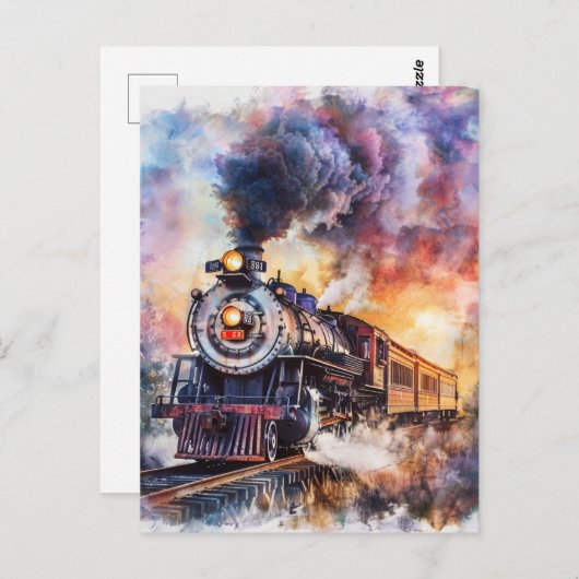 Scenic Landscape with Train ポストカード (正面/裏面)