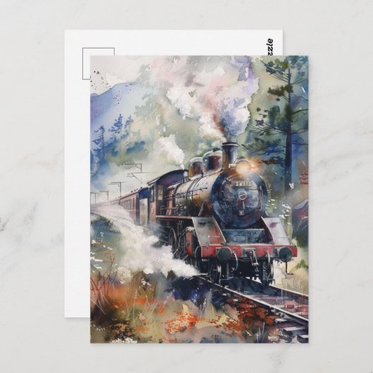 Scenic Landscape with Train ポストカード (正面/裏面)