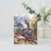 Scenic Landscape with Train ポストカード (スタンド正面)