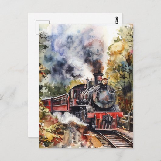 Scenic Landscape with Train ポストカード (正面/裏面)