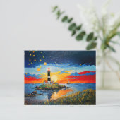 Scenic Lighthouse by the Stormy Sea シーズンポストカード (スタンド正面)
