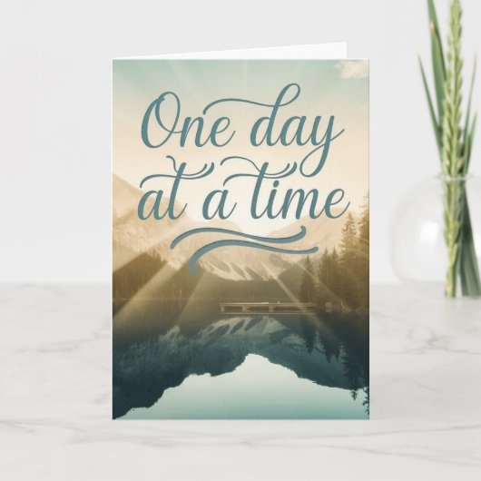 Scenic Mountain Lake "One Day at a Time" card カード (正面)