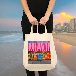 Scenic Neon Miami Waterfront  トートバッグ