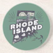 Scenic Rhode Island Retro Silhouette  コースター (正面)