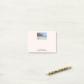 Scenic Tropical Beach with Straw Umbrella ポストイット (デスク上)