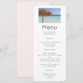 Scenic Tropical Beach with Straw Umbrella 招待状 (正面/裏面)