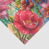 Scenic Tropical Stained Glass Red Macaw Decoupage 薄葉紙 (詳細)