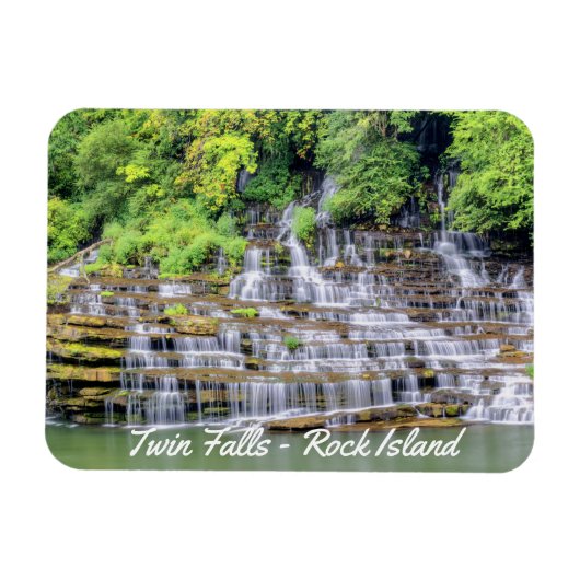 Scenic Twin Falls Rock Island マグネット (横)
