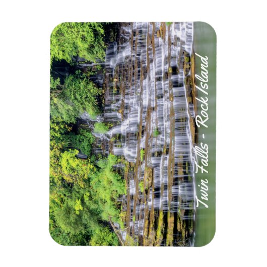 Scenic Twin Falls Rock Island マグネット (縦)