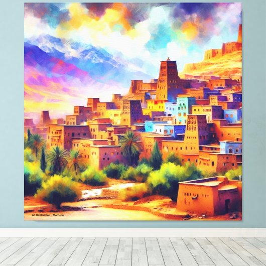 Scenic_Views_of_Morocco_Ait_Benhaddou キャンバスプリント (インサイチュ (ウッドフロア))