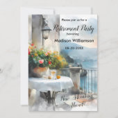 Scenic Watercolor Travel Theme Retirement Party   招待状 (正面)