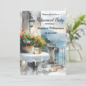 Scenic Watercolor Travel Theme Retirement Party   招待状 (スタンド正面)