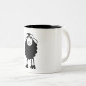 Schaap, witte of zwarte schapen. Dromen of slapen ツートーンマグカップ (正面右)