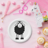 Schaap, witte of zwarte schapen. Dromen of slapen ペーパープレート (パーティー)