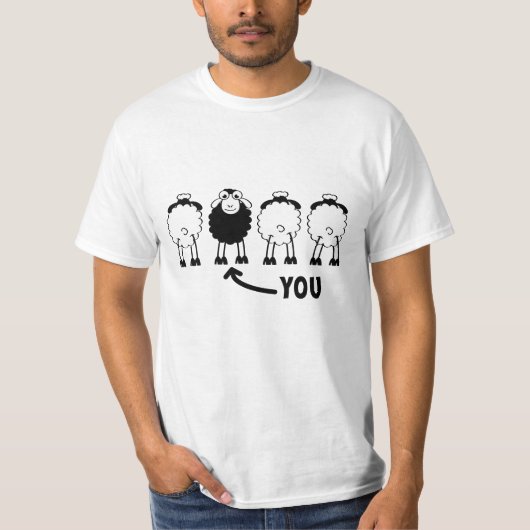 Schaap, witte of zwarte schapen van de familie tシャツ (正面)